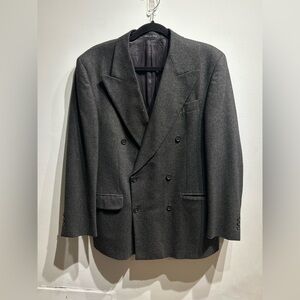Fendi Cashmere Double Breasted Blazer dark gray lightweight Made in Italy